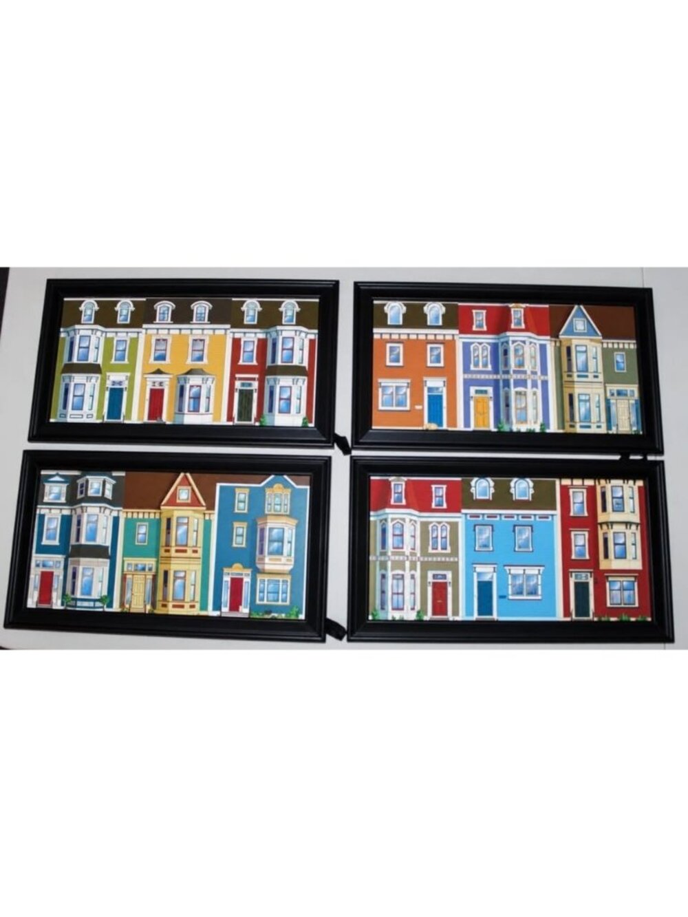 4-Piece Jellybean Row Framed Wall Art Set (9x16 Each)